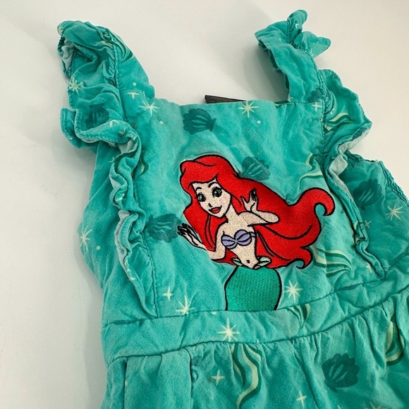 Disney Ariel Embroidered Overalls Size 4T FLAWS - Picture 1 of 6